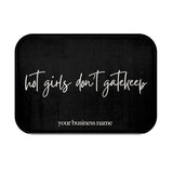 Hot Girls Don't Gatekeep Spray Tan Tent Mat, Anti-Slip, Spray Tan Accessories. Sunless Artist, Spray Tan Technician, Salon Decor